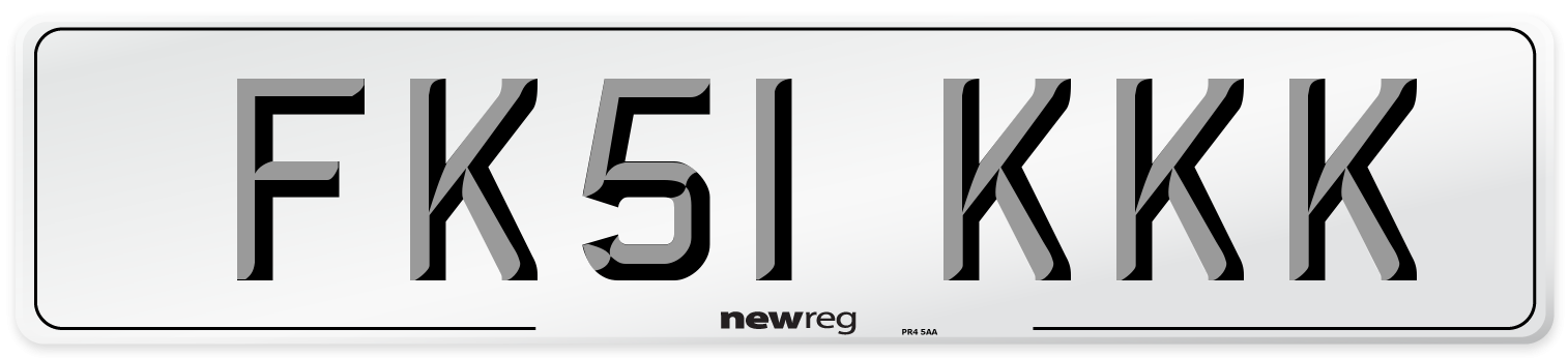 FK51 KKK Number Plate from New Reg